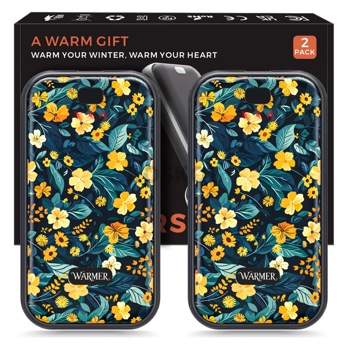 Rechargeable Electric Hand Warmers - 2-Pack Slim Pocket Set